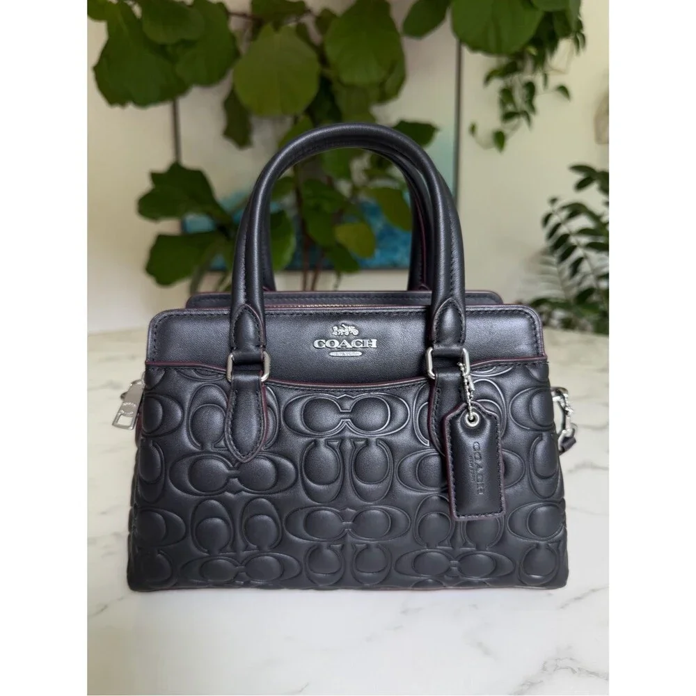 Coach Mini Darcie Carryall in Signature Nappa Leather CM050 Black Crossbody Bag